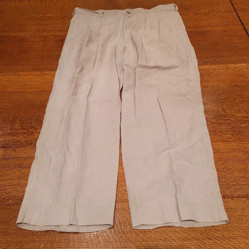Cubavera 100% Linen Pants 38x30 Beige